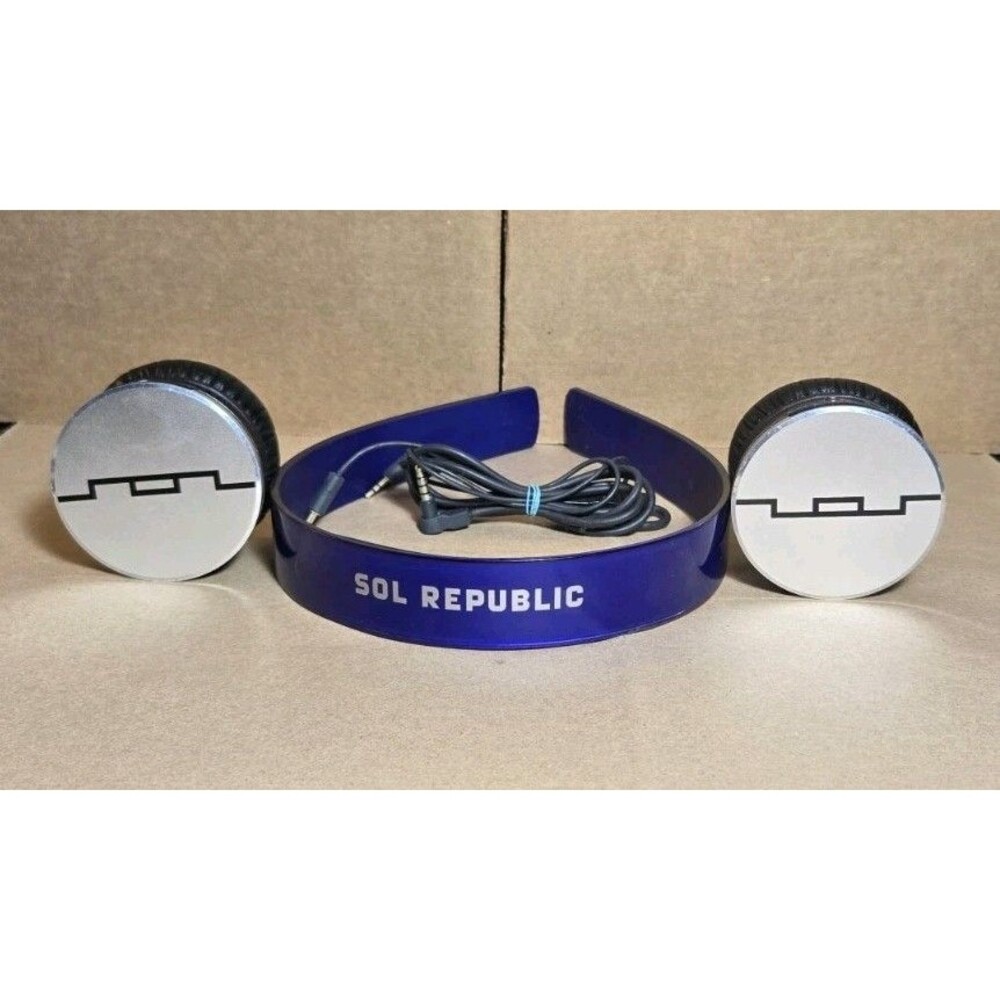 SOL REPUBLIC Tracks HD On-Ear Wired Headphones - Purple /Silver **TESTED**